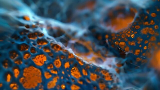 A mesmerizing image of a euglenoid undergoing cell division showcasing the remarkable process of reproduction and the intricate details . AI generation.