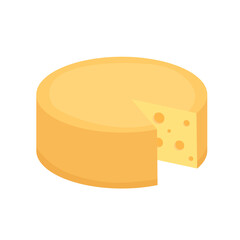 PNG, Set of cheese wheels and slices isolated on a white background. Various types of cheese. Modern flat style realistic icons. Fresh parmesan or cheddar. Vector illustration