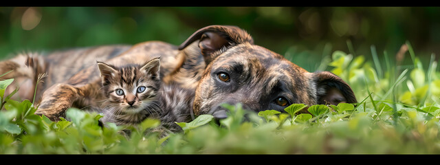 Harmony in Hues: A Canine and Feline Symphony