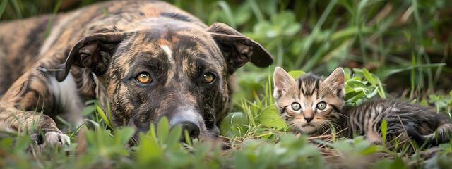 Harmony in Hues: A Canine and Feline Symphony