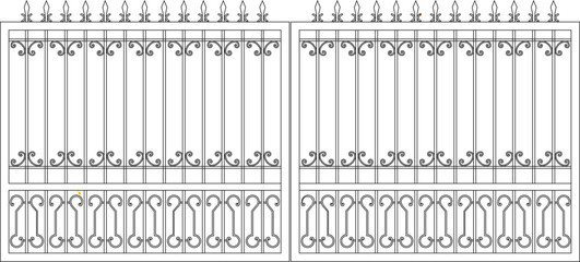 vector image of a classic vintage ethnic old iron fence design