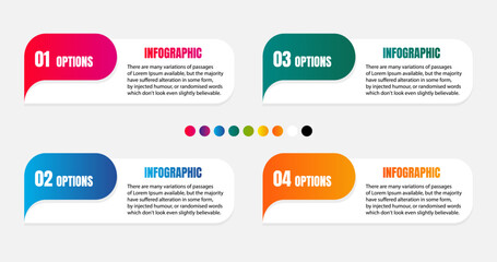 modern business infographic labels template, minimal colorful paper text box template with options or steps, applicable for presentations, diagram, workflow layout, banner, flow chart, info graph