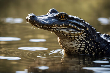 Obraz premium caiman water Close spectacled skin no people outdoors scale wild sunlight 1 nobody animal nature rough day reptile aquatic closeup
