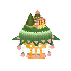 Thai blessing ceremony, a bananaleaf-flower tray.