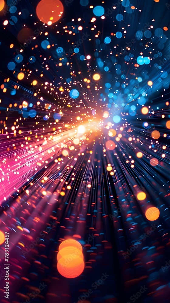 Poster radiant convergence a mesmerizing visualization of interconnected digital realms