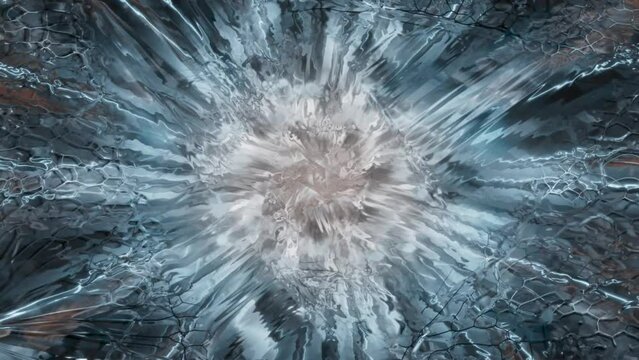 Soft Blue Crystals In The Fluid Background