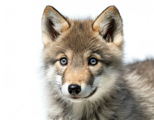 Obraz premium baby Wolf auf vier beinen isoliert auf weißen Hintergrund, Freisteller