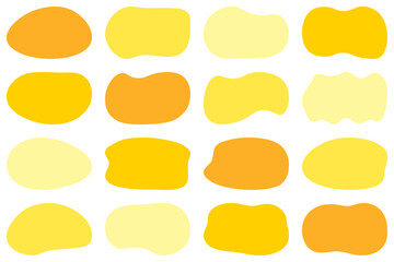 シェイプ　黄色　シンプル　セット　横長　blob