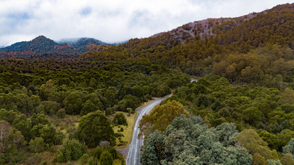 Drone Image of Savage River Road Luina Tasmania