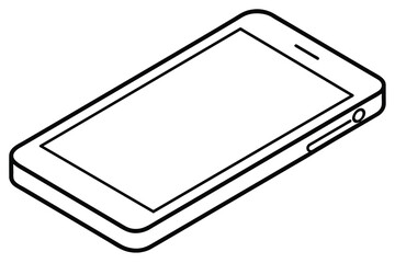 Smartphone line art vector illustration