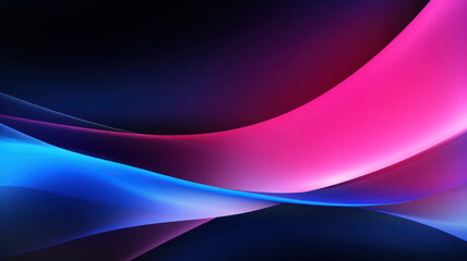 Abstract neon background. Purple and blue glowing neon pattern. Shiny moving lines and waves. Design for backgrounds, banners, wallpapers, posters and covers. Generative AI.