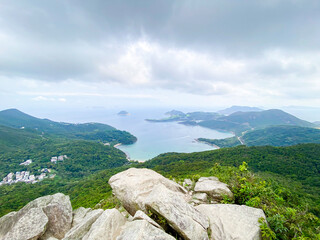 Mountain Vista Overlooking Tranquil Coastal Bay, Clear Water Bay Country Park, Hong Kong