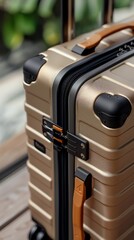 Lightweight and compact suitcase designed for quick airport navigation and smart travel - obrazy, fototapety, plakaty
