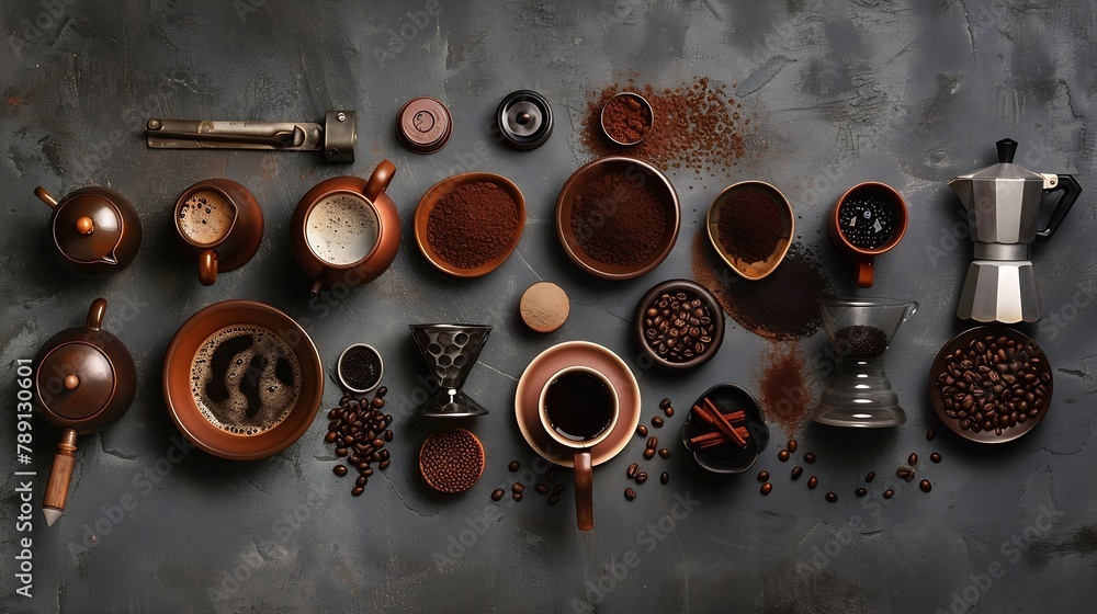 Poster ingredients for making coffee different ways to make coffee geyser moka maker clay and metal cezve m