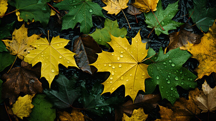 Golden autumn yellow foliage autumn forest autumn trees