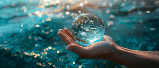 Environment Concept Hands Holding Globe Glass 