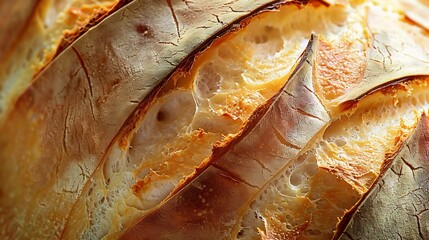 Fresh homebaked artisan sourdough bread Texture of sliced loaf of bread close up banner : Generative AI