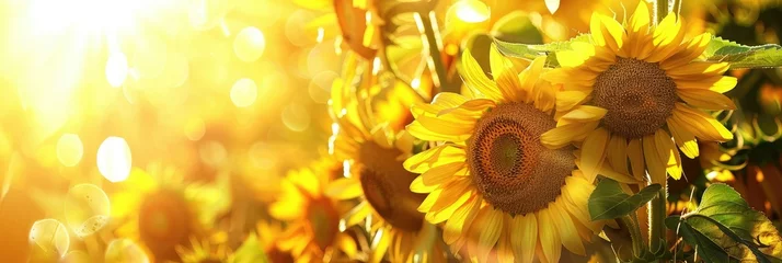  Vibrant Sunflowers Glowing in Ethereal Light A Closeup Encounter with Natures Radiant Beauty © Mickey