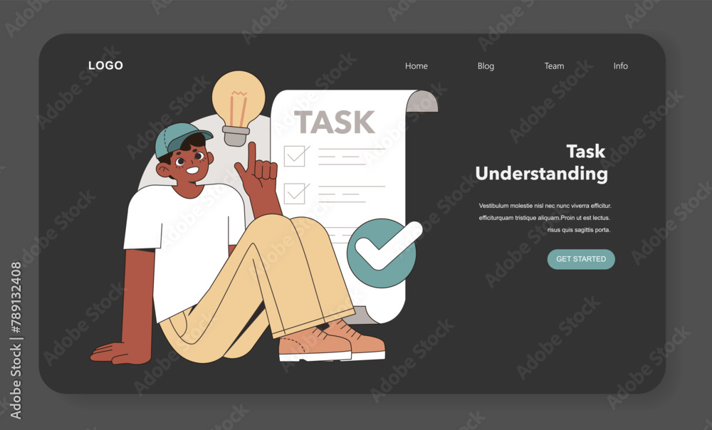 Poster task understanding concept. vector illustration.