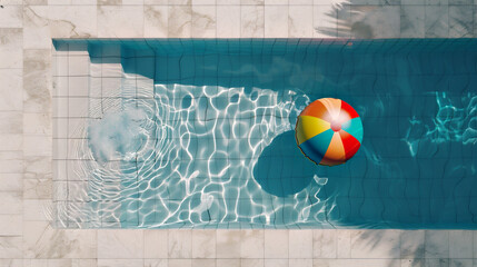 Piscina con flotador de colores