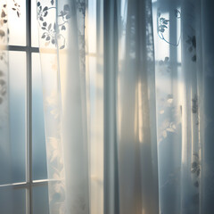 elegant curtains in front of the window, ai-generatet