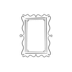 PNG, Hand drawn doodle round and square frames in cartoon style. Vintage retro sketch frames, picture for banner, image and photo. Vector illustration