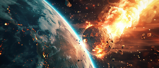 Meteor Impact On Earth Fired Asteroid In Collision 
