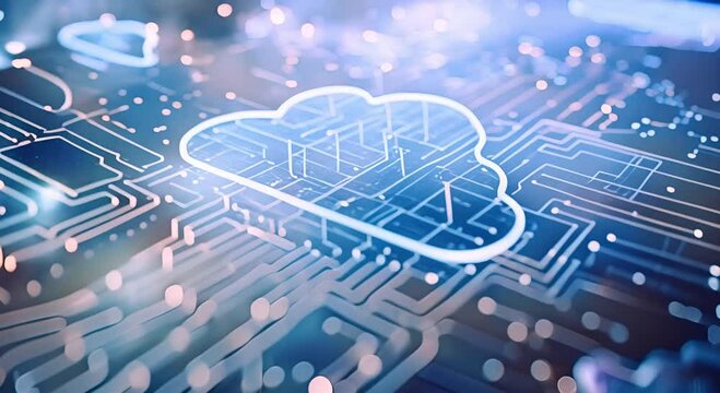 Cloud computing network diagram, visualization of interconnected online services, Technology Background