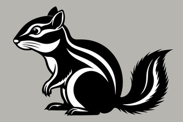 Chipmunks silhouette on white background