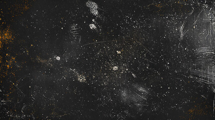Dust and scratches design. Aged photo editor layer. Black grunge abstract background. Copy space. - obrazy, fototapety, plakaty