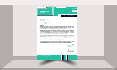 Unique with Green Letterhead Design