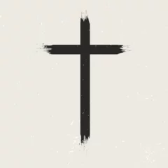 Türaufkleber minimal grunge christian cross design  © Kirsty Pargeter