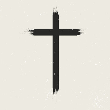 minimal grunge christian cross design 