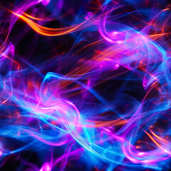 Abstract neon light streaks dynamic and energet, illustration