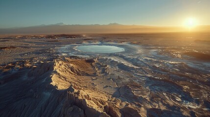 Aerial view of the Atacama Desert, lunar landscapes and salt flats - Powered by Adobe