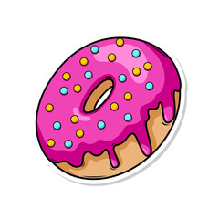 Delicious donut vector hand draw illustration