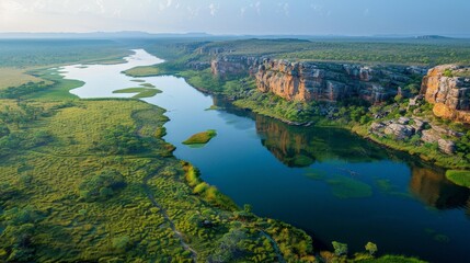 Aerial view of the Kimberley, rugged landscapes and ancient gorges