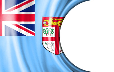 Abstract illustration, Fiji flag with a semi-circular area White background for text or images.