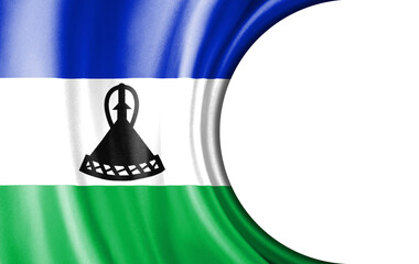 Abstract illustration, Lesotho flag with a semi-circular area White background for text or images.