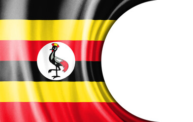 Abstract illustration, Uganda flag with a semi-circular area White background for text or images.