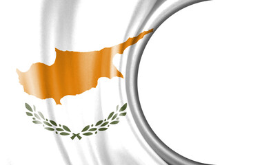 Abstract illustration, Cyprus flag with a semi-circular area White background for text or images.