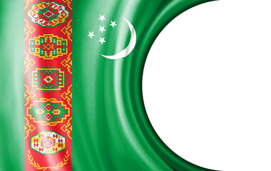 Abstract illustration, Turkmenistan flag with a semi-circular area White background for text or images.