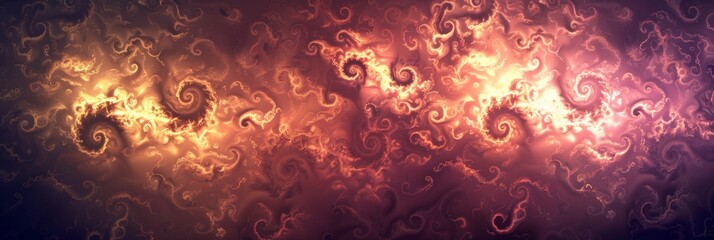 A striking abstract fractal resembling fiery spirals, ideal for bold visual projects or concepts involving energy and transformation. - obrazy, fototapety, plakaty