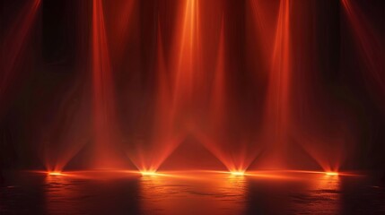 Abstract background with dark orange light rays.