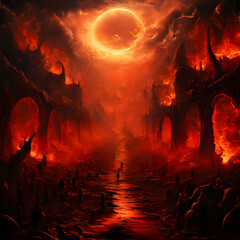 eternal damnation in hell, ai-generatet