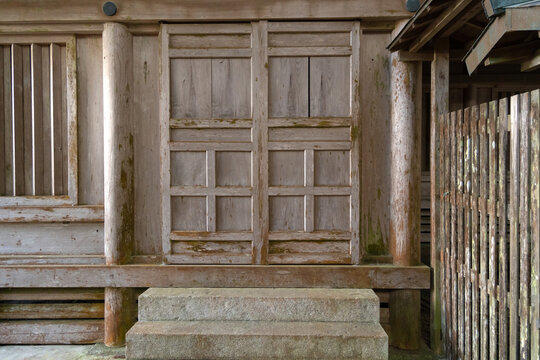 Japanese Temple Architecture, Old Wooden door Texture , Traditional Japanese wall.