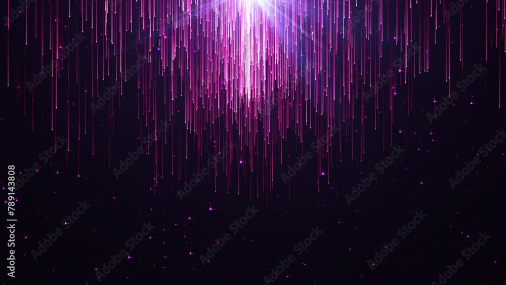 Poster abstract cinematic background with a bright rain of magical particles of dust and glitter. bright ne