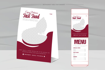 Restaurant Food Menu Table Tent design template