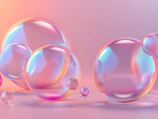 3D cute Bubbles Illustrations Shapes