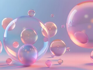 3D cute Bubbles Illustrations Shapes